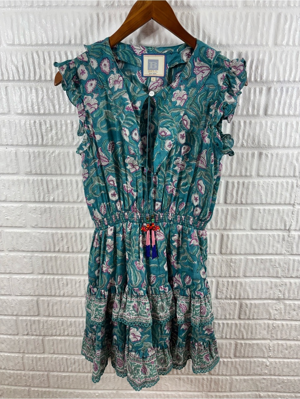Bell By Alicia Bell Paula Mini Dress Blue Green Small